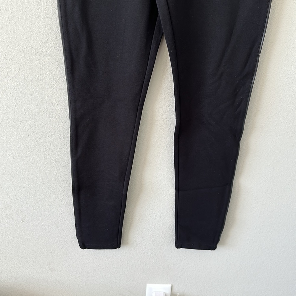NWT Tart (Evereve) High Waisted Sylvia Ponte Pant w/Faux Leather Black Medium - Picture 4 of 14